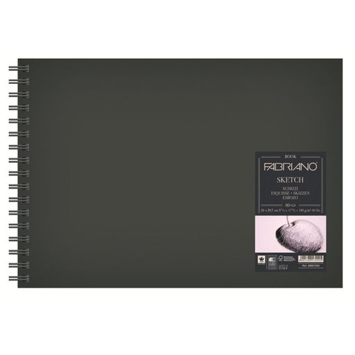 Fabriano Альбом на спирали для зарисовок Пейзажный FABRIANO Sketch Book 110 г/м2 A4 21 х 29.7 см на спирали 80 л. 28021660