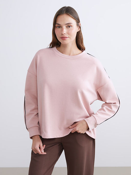 Bisiklet Yaka Oversize Kad?n Pijama ?st?