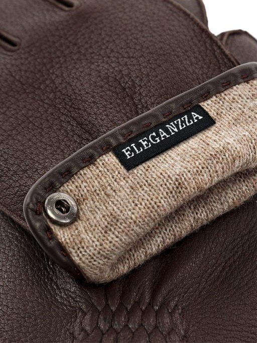 Перчатки мужские 100% ш HS640 brown - Eleganzza фото 4