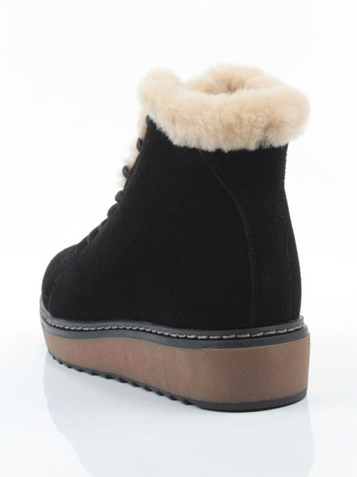 04-5606-3 BLACK Ботинки зимние женские (натуральная кожа, 100% шерсть)