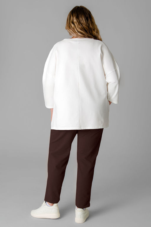 Арт. 2377 Костюм с брюками женский 52-60 (5 шт) Цвет:молочный,темно-коричневый