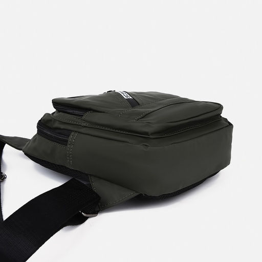 Сумка слинг мужская из текстиля, отверстие для наушников, цвет зелёный - Simaland фото 7