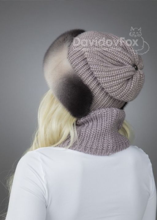 Шапка Ника норка трикотаж зефир