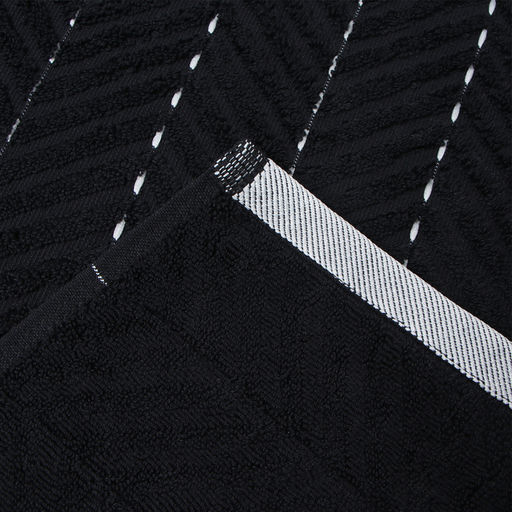 Коврик махровый «Этель» Lines, 50×70 см, хлопок 100%, черный