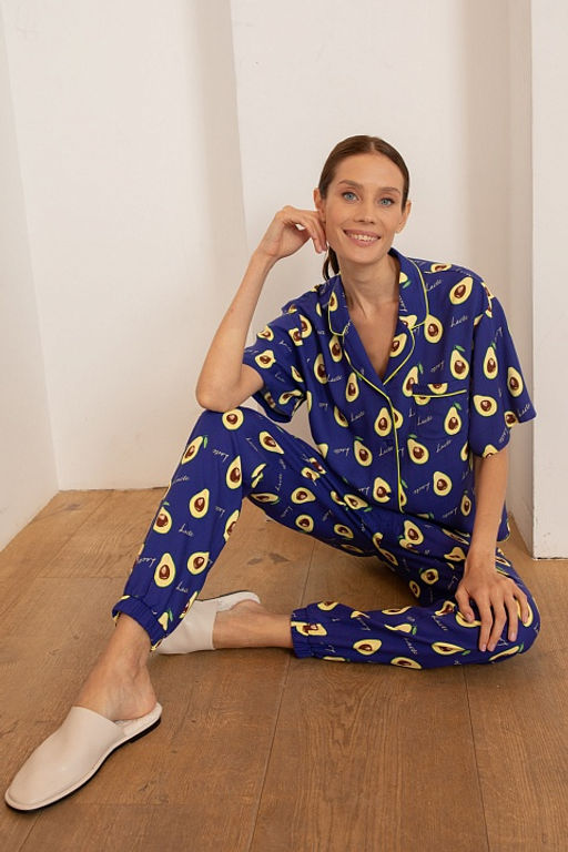 Рубашка 56423 Фиолетовый авокадо