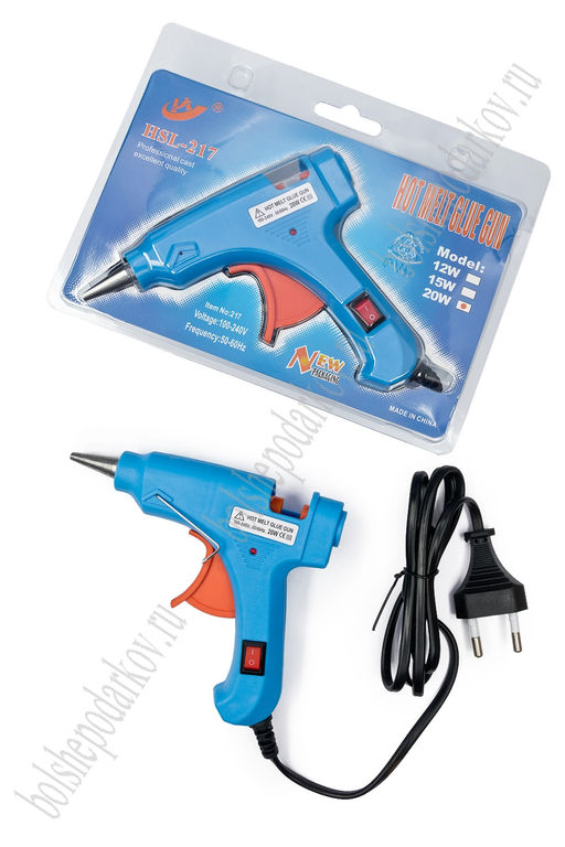 Термопистолет клеевой 20W (SF-2932) на стержни 7 мм, голубой №2