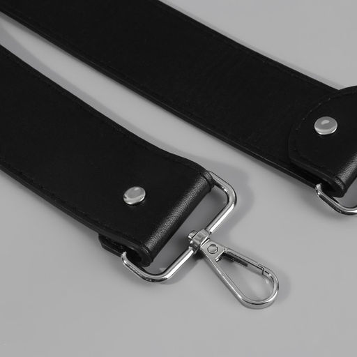 Ручка для сумки, с карабинами, 100 1 см 4 см, цвет чёрный - Арт узор фото 3