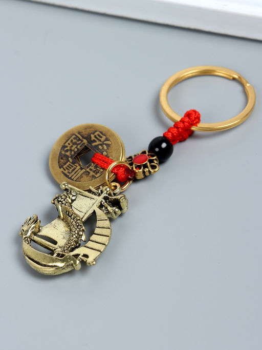 Брелок для ключей на кольце Нэцкэ. Дракон на корабле, металл, 5 монет, набор 2 шт., h=8 см - Simaland фото 2