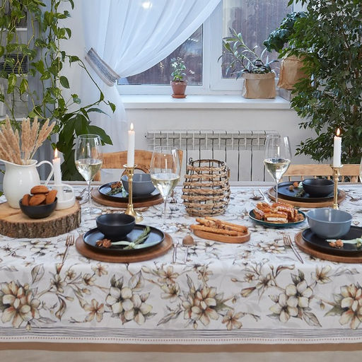 Скатерть Этель Floral mood, 180?147 см, 100 % хлопок, репс 210 г/м?