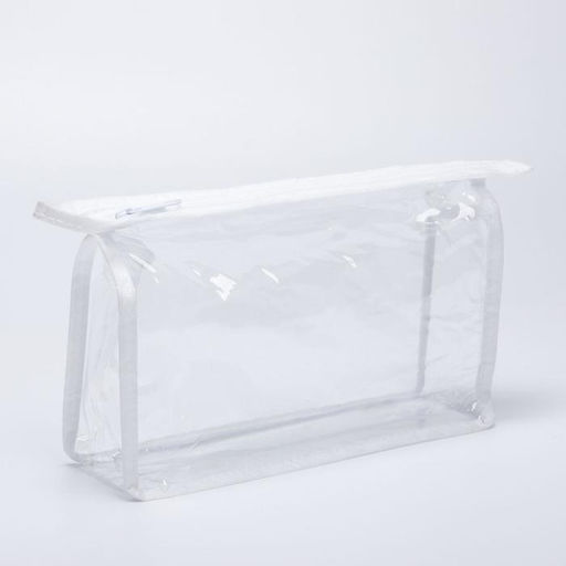 Косметичка на молнии, треугольная, средний размер, белая/прозрачная