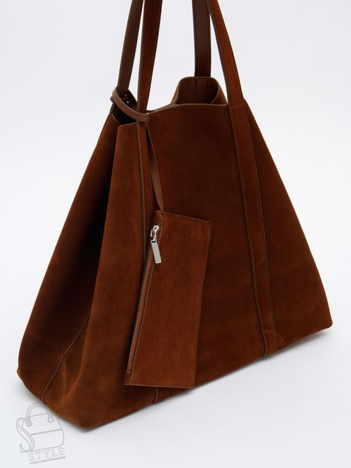 Сумка женская кожаная 1029M brown Polina&Eiterou