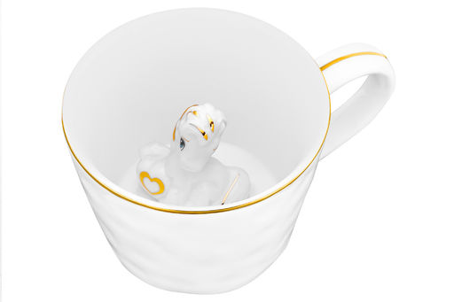 Кружка 300 мл 14*10*7,5 см Лошадь белая с золотом, фарфор - Elan gallery фото 6