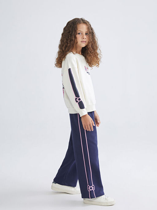 Hello Kitty Bask?l? K?z ?ocuk Sweatshirt ve E?ofman Alt 2li