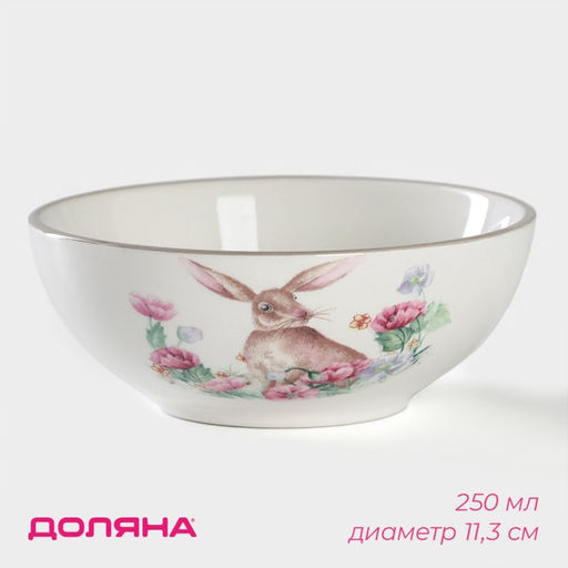 Миска фарфоровая Доляна Зайка, 250 мл, d=11,3 см  фото 16