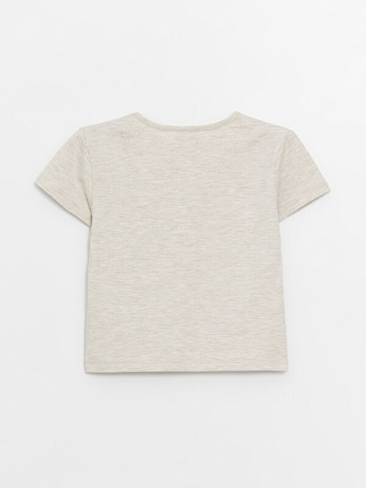 Bisiklet Yaka Bask?l? K?sa Kollu K?z Bebek Ti??rt - Waikiki фото 3