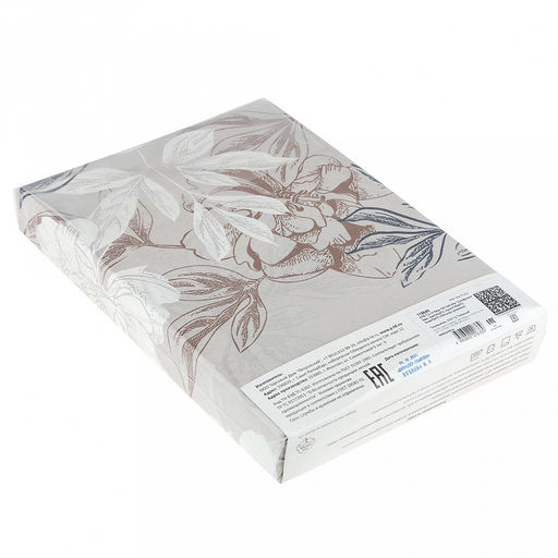 Постельное белье, комплект 1,5 спальный "Симфония" беж, 4 предмета: пододеяльник 145х215см, простыня 150х215см, 2 наволочки 70х70см с клапаном-запахом, бязь "Комфорт" 121г/м2, хлопок 100%, упаковка "эконом" ПВХ 32х41х2,5см, "Домашняя мода" (Россия)