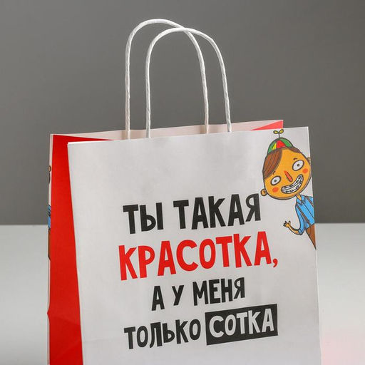 Пакет подарочный, упаковка, Красотка, 22?22?11 см