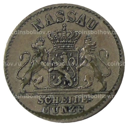 1 пфенниг 1862 года Германские государства  Нассау