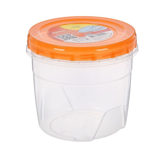 Цена за 2 шт. Банка для хранения продуктов, 1 л, пластик, прозрачная, крышка МИКС