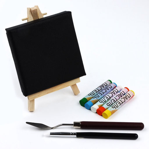 Рисование пастелью c холстом на подрамнике Ромашки, набор для творчества