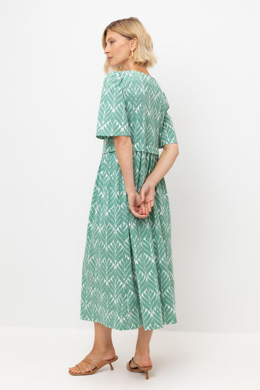 ЕВТ 5082/малахитовый зеленый,орнамент платье жен