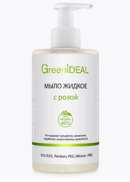 Мыло жидкое с розой (натуральное, бессульфатное) - Greenideal фото 6
