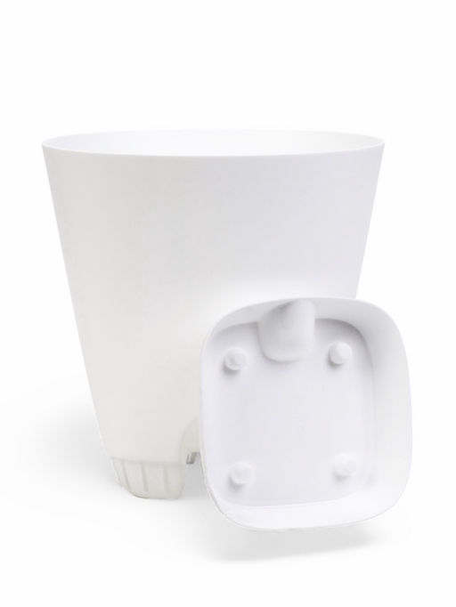 Кашпо с прикорневым поливом 8 л D-24см, H-25см белый "Гранд"