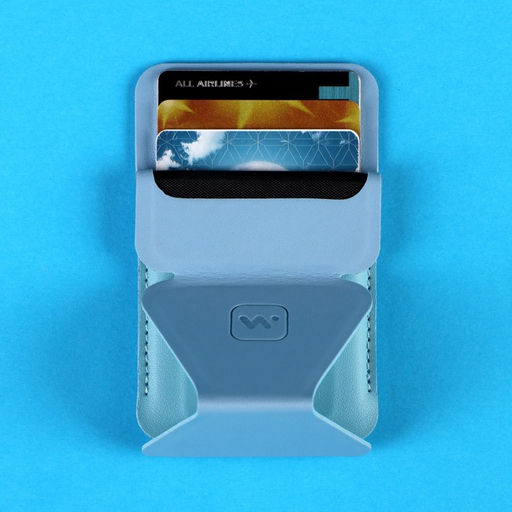Магнитный кошелёк-подставка Windigo, поддержка Magsafe, для iPhone 12/13/14/15, небесный голубой  фото 18