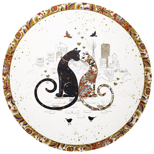 НАБОР ПОДСТАНОВОЧНЫХ САЛФЕТОК ПАРИЖСКИЕ КОТЫ ИЗ 2 ШТ., ДИАМЕТР=38 СМ - Lefard фото 2