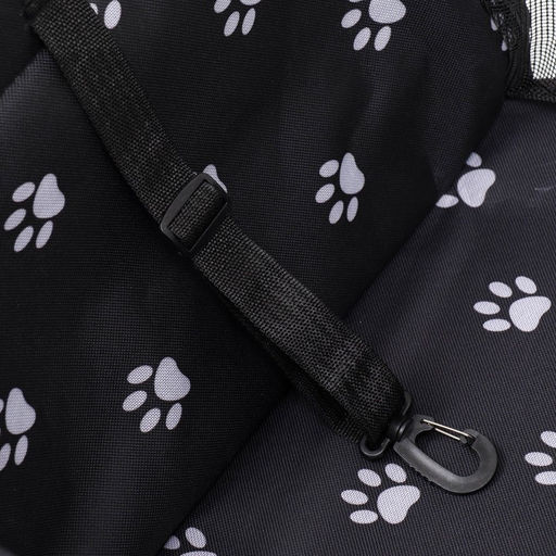 Автокресло для животных 40*30*25 см, чёрное с белыми лапками - Пижон фото 7