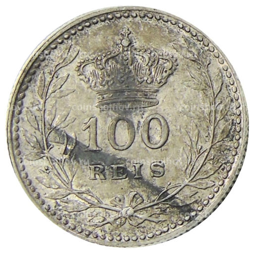 Монета 100 рейс 1910 года Португалия