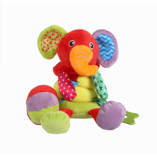 Растяжка - спираль на коляску/кроватку Крошка Я «Слоник яркий», с прорезывателем, от 3 мес.