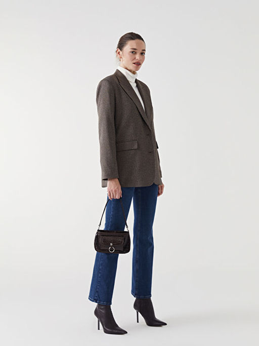 Ekose Kad?n Blazer Ceket