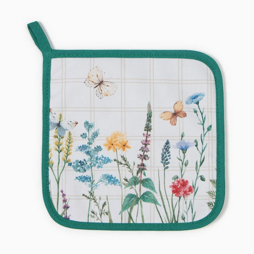 Прихватка Этель Полевые цветы 19х19 саржа,100% х/л,ватин 250г/м2  фото 2