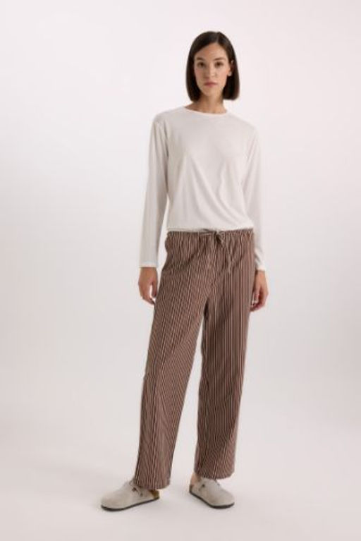 Fall in Love Desenli Beli Lastikli Poplin Pijama Alt?