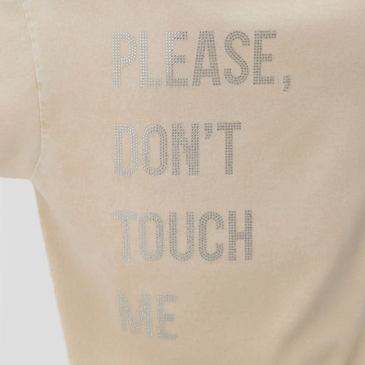 Футболка из вареного хлопка женская Mist Don&apos;t touch me, размер M, молочная