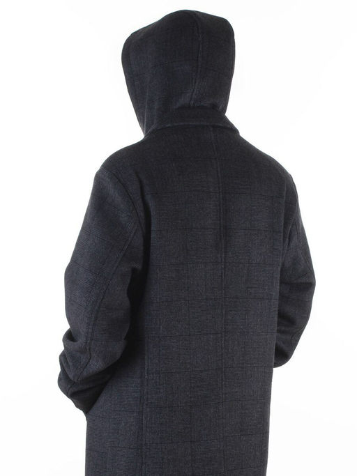 475646502 DK. GRAY Пальто демисезонное мужское со съемным капюшоном (65% шерсть, 35% кашемир)