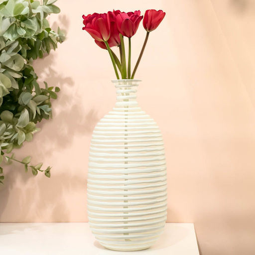 Ваза для цветов «Аркадия» из стекла, белая 38.5×18.5×18.5 см