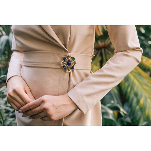 Брошь «Императрица» награда, цветная в чернёном золоте