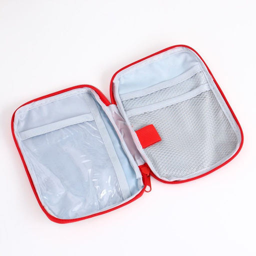 Косметичка-аптечка походная на молнии, с отделами, на подкладке, алая - Simaland фото 3