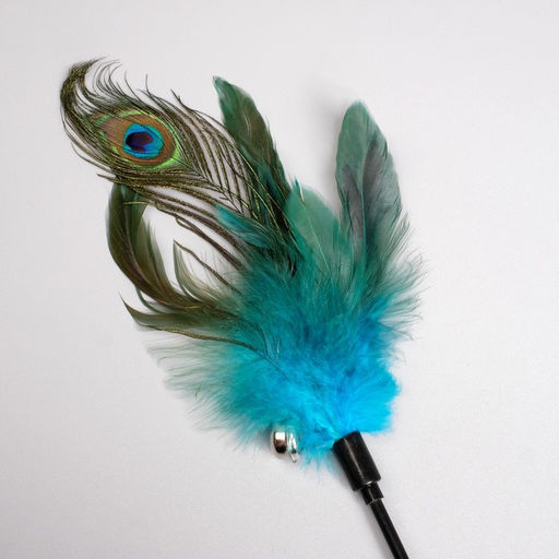 Дразнилка Перо павлина с бубенчиком, ручка 49 см, микс - Пижон фото 2