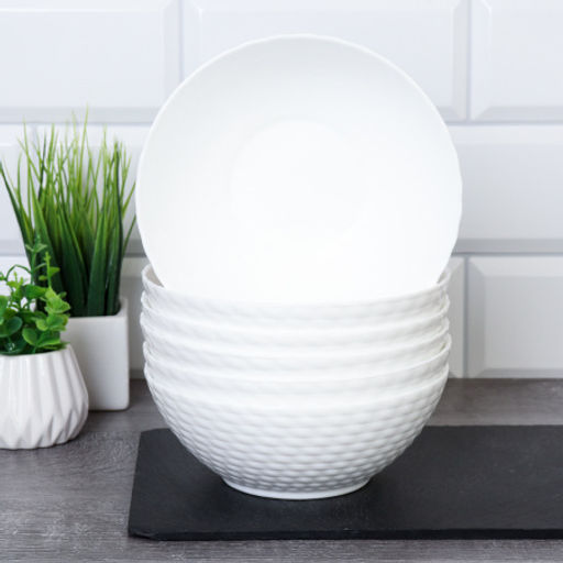 Набор суповых тарелок 6 штук 570 мл Плетенка / F-LFDW60 (WHITE) /уп 8/ - Галеонтрейд фото 2