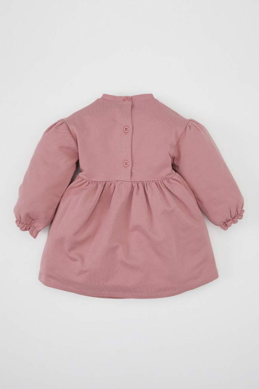 Платье с длинными рукавами и цветочным принтом для маленьких девочек - Defacto фото 5