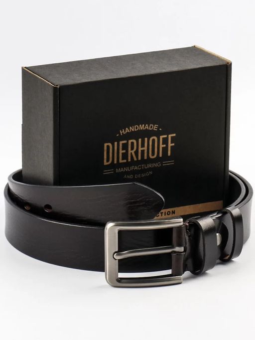 Мужской кожаный ремень Dierhoff ДРК 3056/1-40 Коричневый - Sergio valentini фото 2