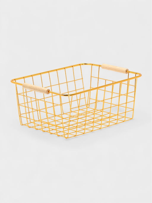 Корзина для хранения «Доляна. Голден», 29.5×22×12.5 см, золотистая