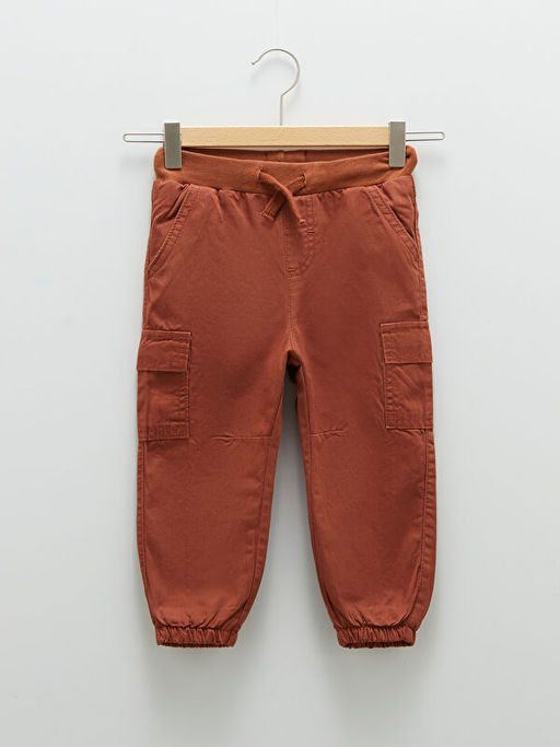 Beli Lastikli Basic Pamuklu Erkek Bebek Jogger Pantolon