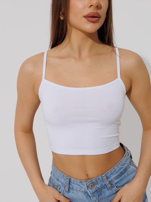 Женский топ на бретелях Lingeamo белый ЛТ-05 (1)  фото 5