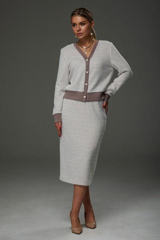 Костюм Galean Style 903.1 бежевый/гусиная лапка