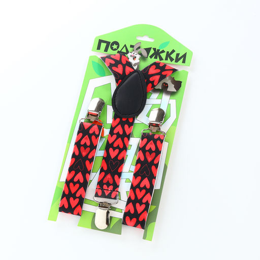 Подтяжки детские «Выбражулька», ширина 2.5 см, чёрная, красная