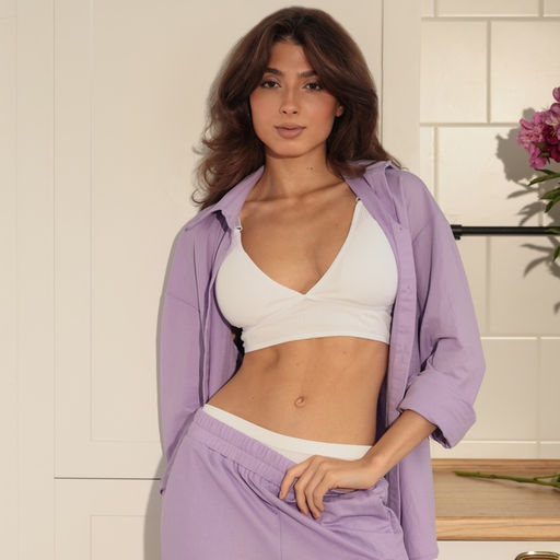 Костюм женский (сорочка, брюки) MINAKU, размер 50, сиреневый